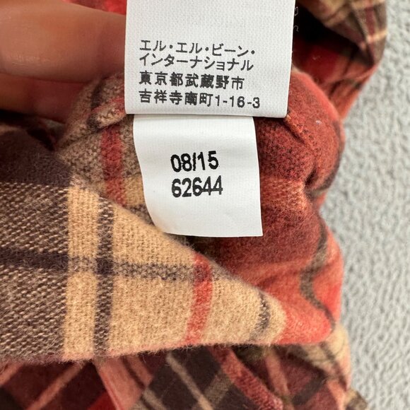 LL Bean Chamois Cloth Flannel Shirt Mens Red Plaid Long Sleeve Heavyweight Sz M - Picture 7 of 10